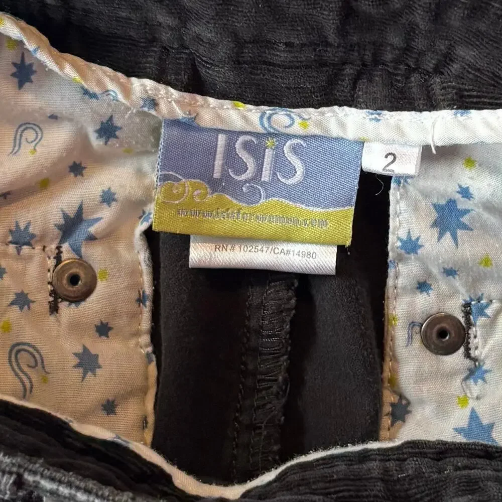 ISIS Blue Note Corduroy Velvet Pants Low Rise Y2K Charcoal Womens Size 4 - Picture 8 of 10